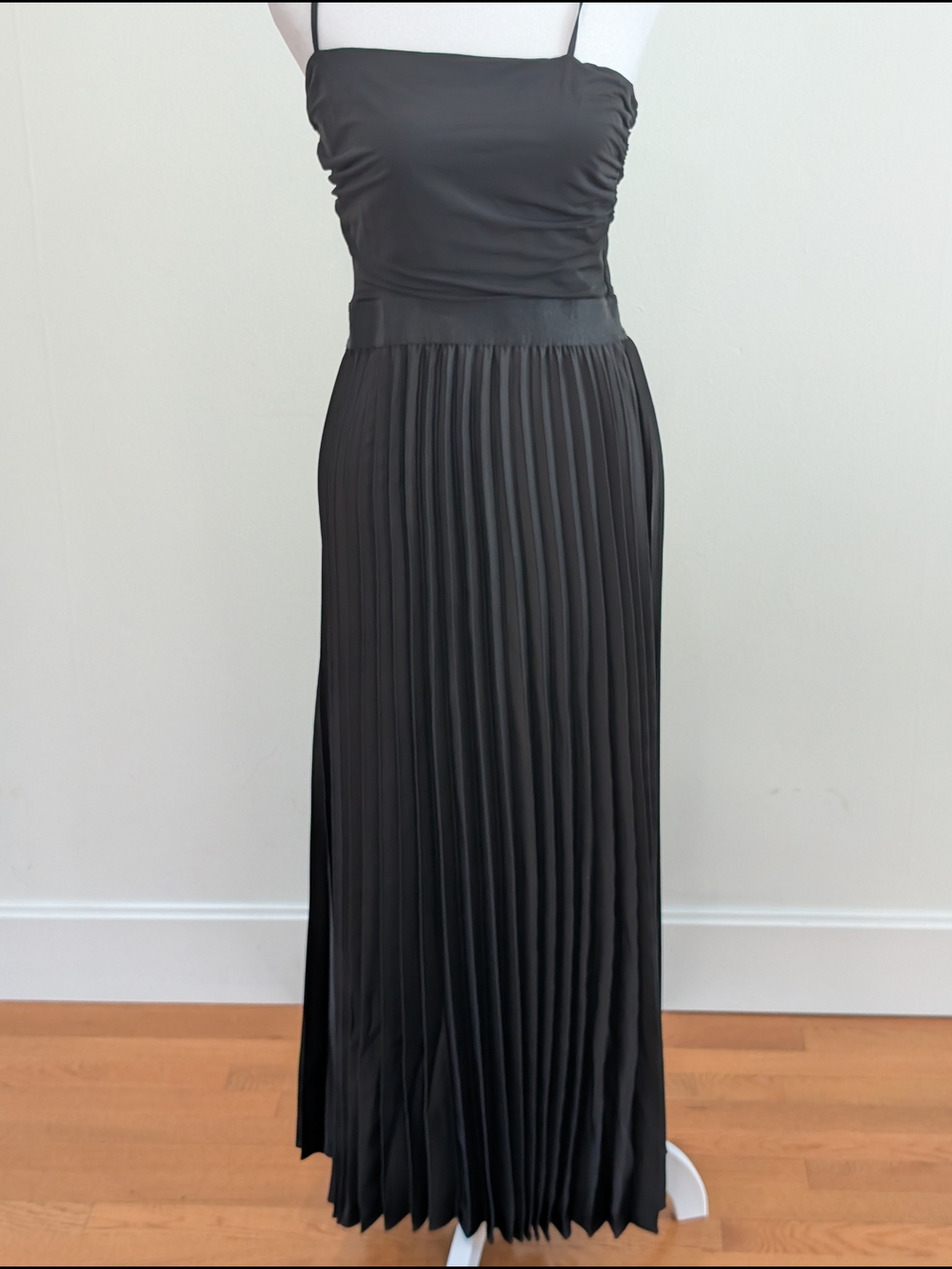 Max Studio Black Pleated Midi Dress